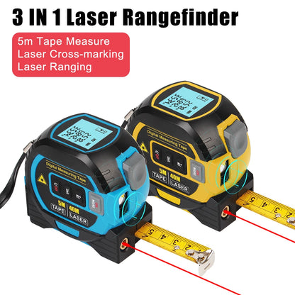 Ruban à mesurer laser infrarouge, mesure de distance, règle d'énergie intelligente, haute précision, 40 m, 60m, 3 en 1